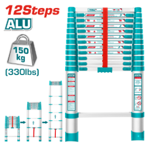 ALÜMİNYUM TELESKOPİK 12 BASAMAK MERDİVEN