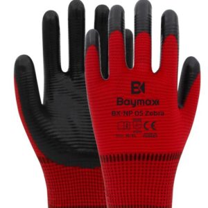 BX-NP 05 NİTRİL ELDİVEN KIRMIZI-SİYAH NO:10 BAYMAX